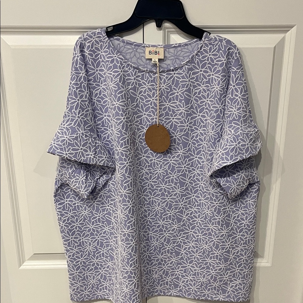 BiBi Women's Lavender Floral Blouse